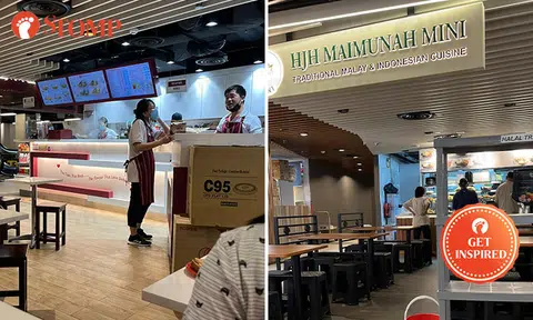 F&B workers at Hong Leong Building share the Christmas spirit by exchanging food and kindness