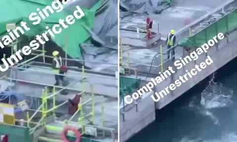 HarbourFront condo construction worker dumps waste into sea, disciplinary action taken against him