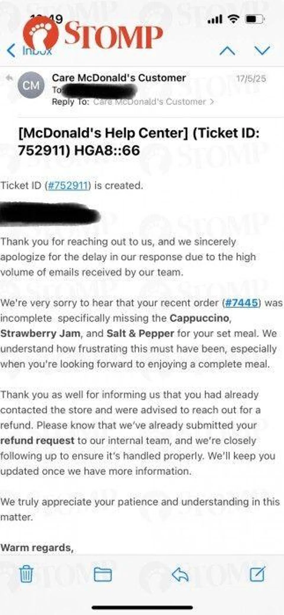 mcdonald's customer service