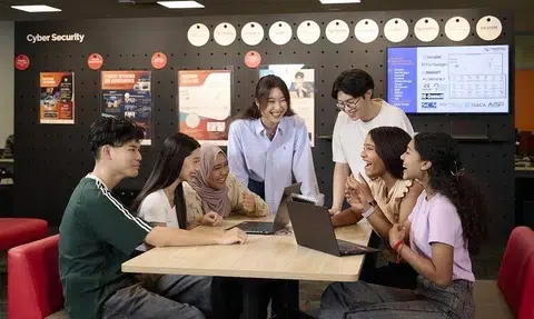 Students at Nanyang Polytechnic's School of Information Technology, which is offering an exemption from a foundational learning unit for some first-year students.