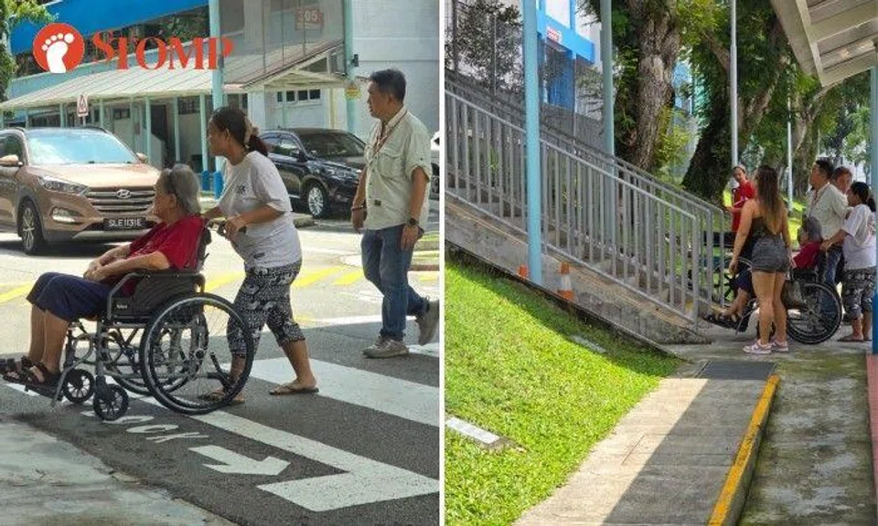 Back to site Edit Article Wheelchair user faced with stairs to Hougang polling station