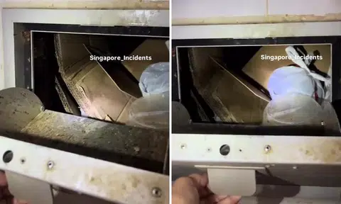 Resident unable to use rubbish chute in own home after neighbour throws cardboard down, choking it