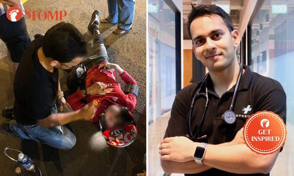 Doctor steps up to help injured biker at Raffles Quay: He's CEO of medical service Speedoc