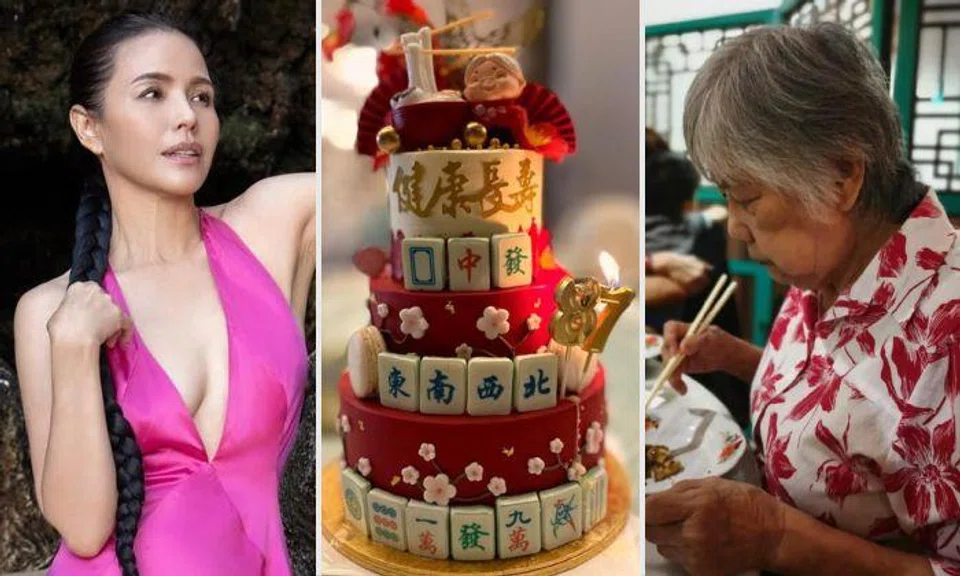 On June 30, Zoe Tay posted photos of a mahjong-themed cake specially ordered for her mother’s 87th birthday. 