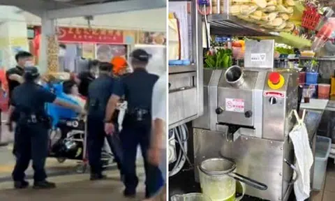Juice stall worker with hand trapped in sugar cane machine in Clementi food centre rescued