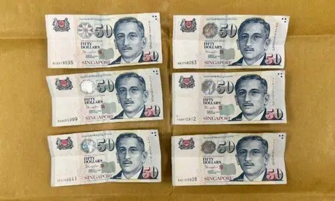 The stolen cash was fully recovered. Photo: Singapore Police Force
