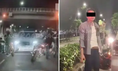 Driver arrested for drink driving after Subaru goes against traffic and hits 3 motorcycles and car