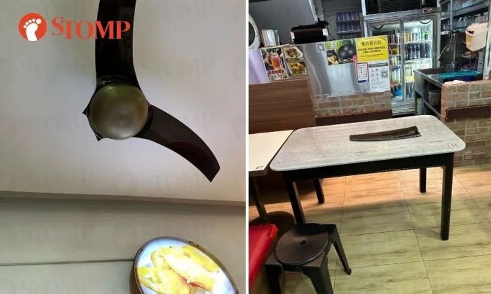 Fan blade falls off in Changi Village restaurant and hits 2 diners on head: 'Nearly gave me heart attack'