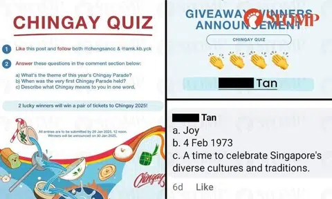 Participants supposed to win tickets by describing Chingay in 1 word -- but winner used 9 words