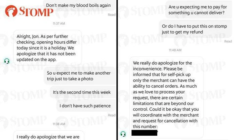 Man orders from Tip Top Curry Puff but fails to get refund even though store was closed on Labour Day