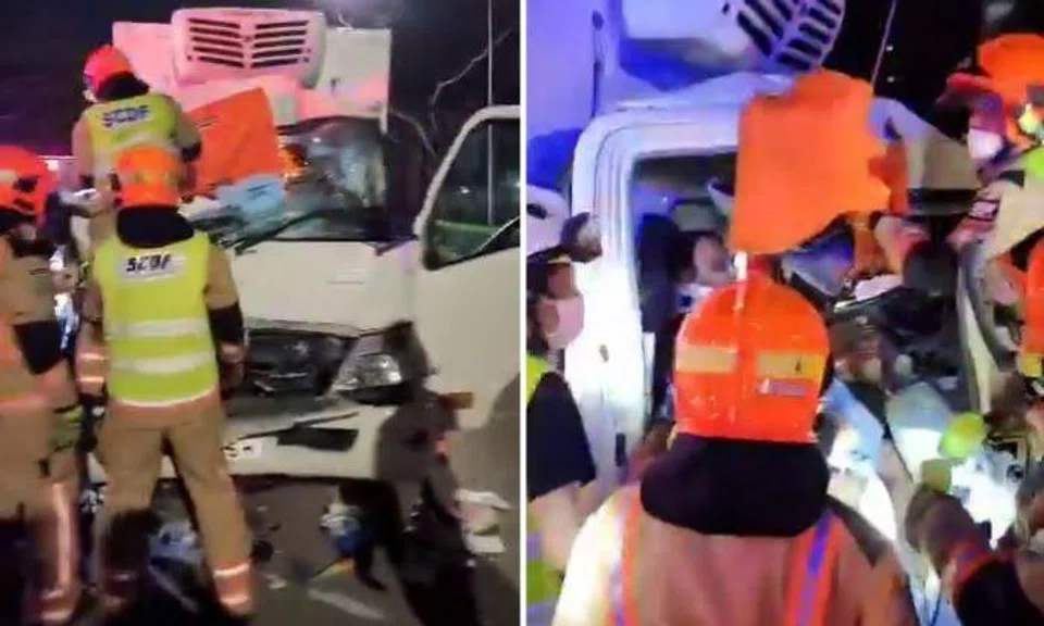 Driver trapped in lorry after collision with tipper truck on PIE freed ...