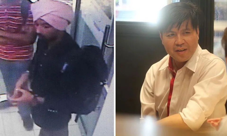 The suspect (left) acted like a "child" said the manager of the pawnshop (right). PHOTO: SHIN MIN DAILY NEWS