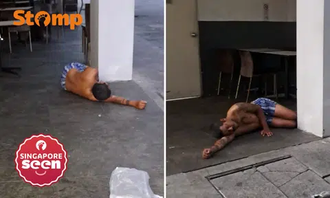 Half-naked man found sleeping on floor of China Square Food Centre