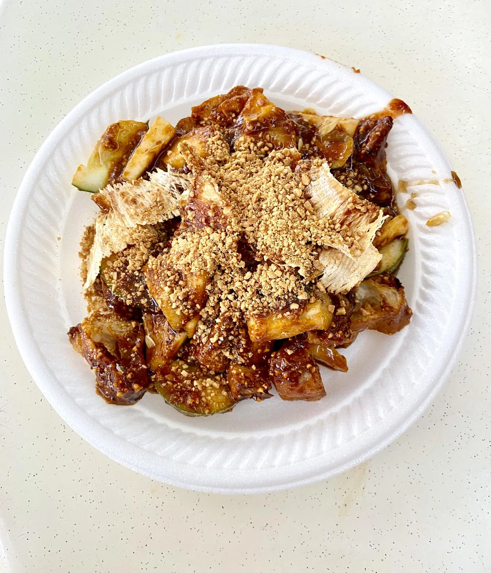 Rojak from Brothers Rojak. The Chinese version of the salad is tossed in a sweet and tangy prawn paste dressing.