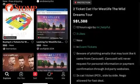Fan disappointed not to get Westlife tickets, only to see them listed on Carousell for up to $1,388