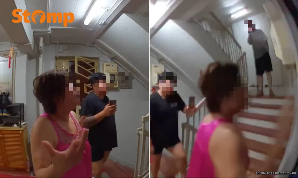 Woman seen banging the gate of Mr Lee's door