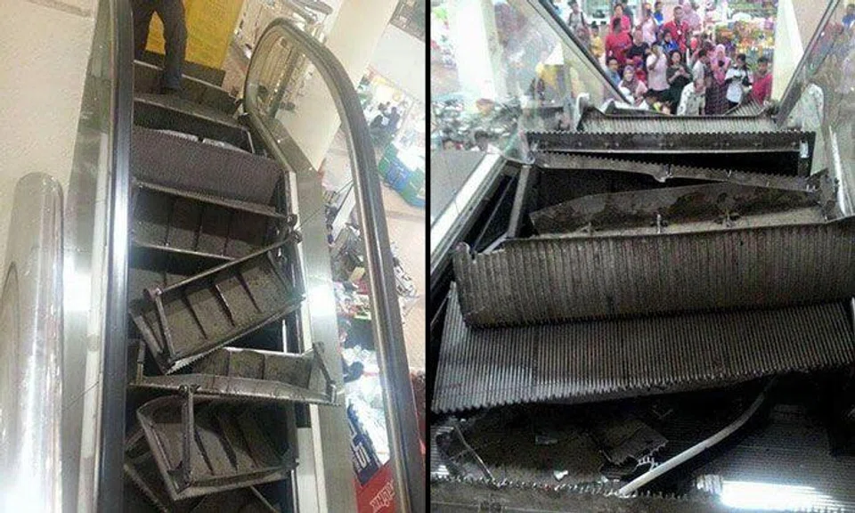 Shoppers shocked when escalator explodes in Selangor mall