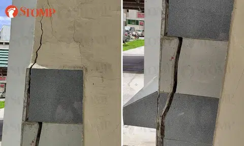 Cracks on wall at Tampines void deck likely caused by 'years of rubbish chute flushing'