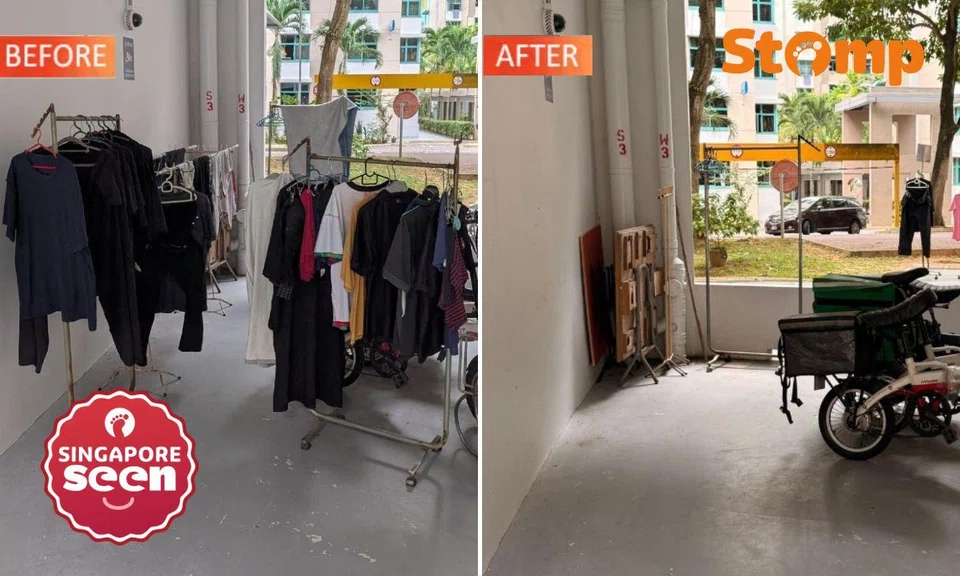 Clothes racks removed, Bukit Panjang void deck ‘in much neater condition’ after town council’s warning
