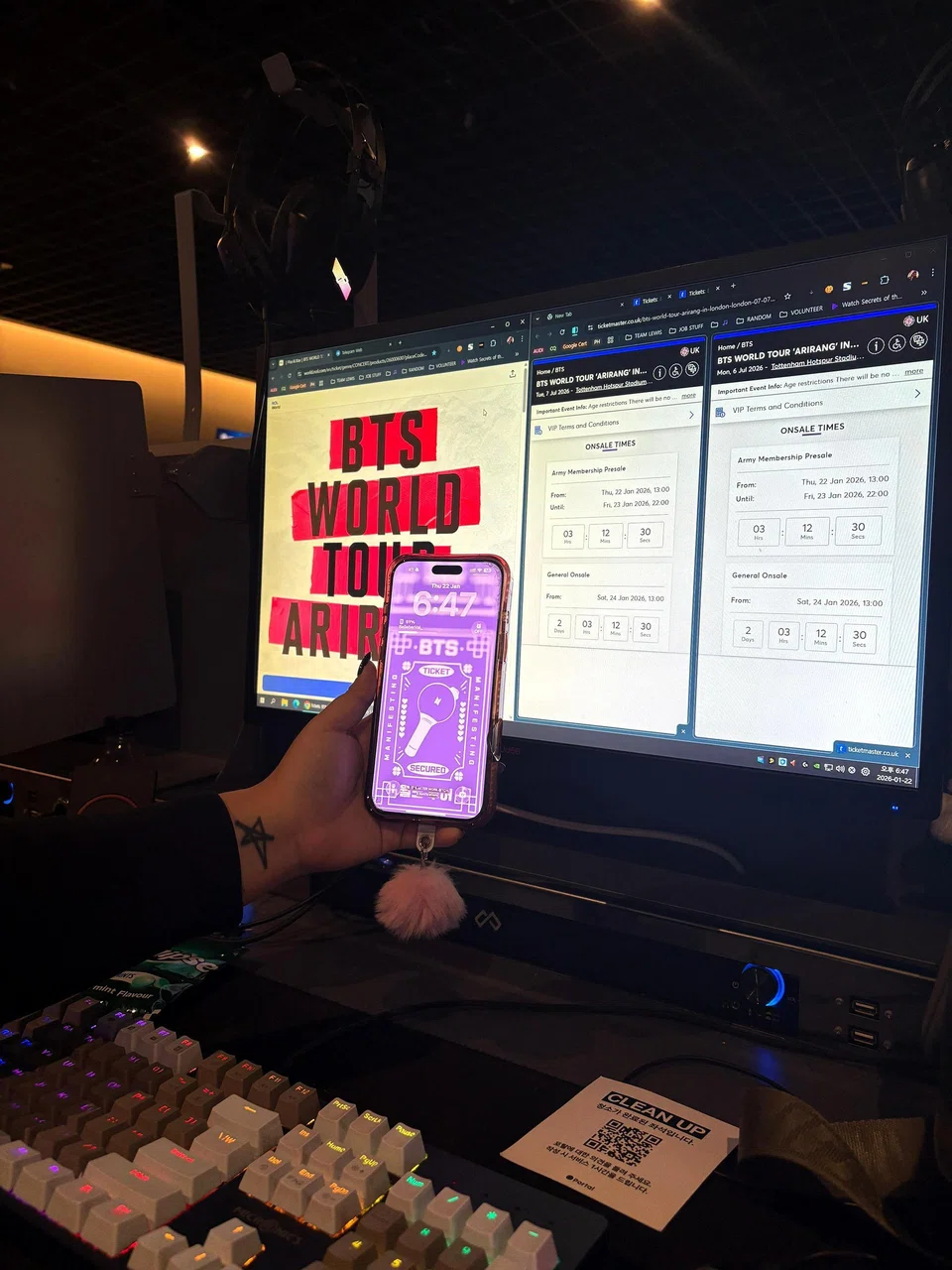 BTS fan Valerie Chan managed to snag a ticket to the band’s Arirang concert in Goyang, South Korea.