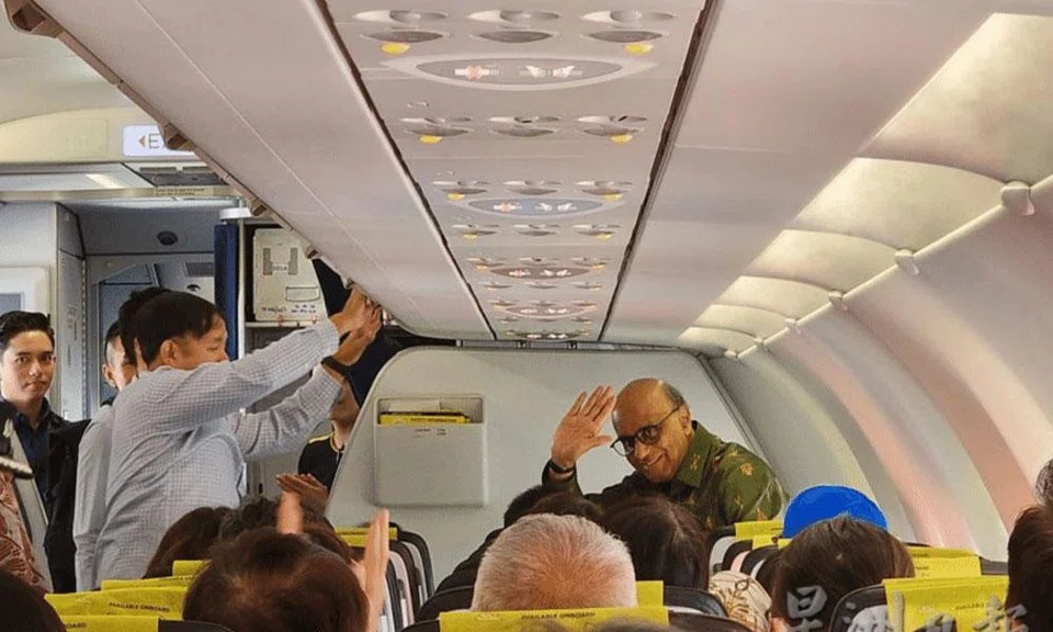 president tharman takes scoot flight home from Ipoh