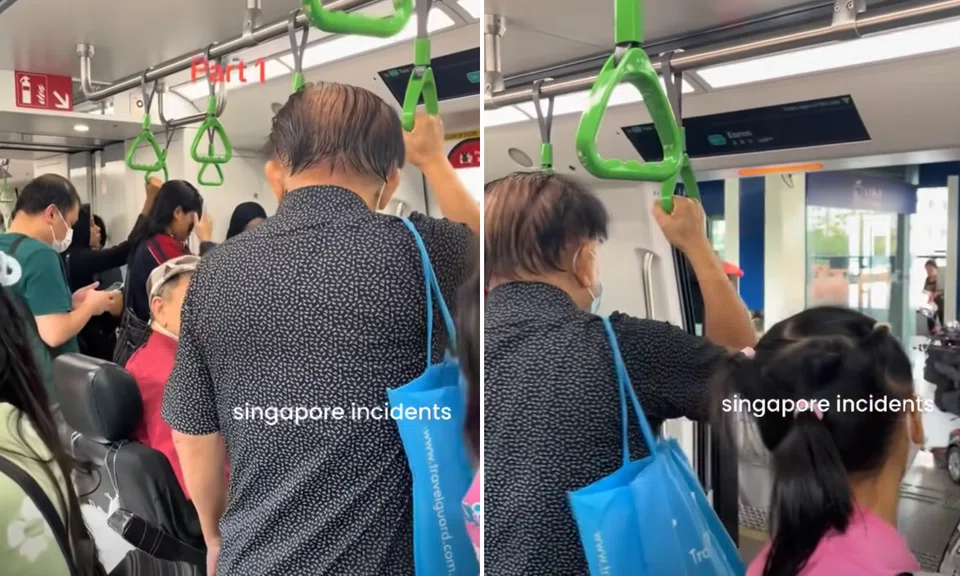 Two elderly mean got into a brief but loud, expletive-laden encounter on the MRT.