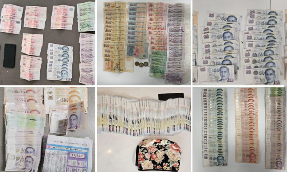 Cash amounting to more than $43,000, mobile phones and horse betting paraphernalia were seized.