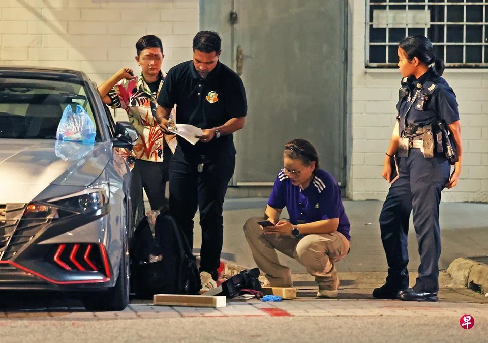 Police were at the scene for nearly four hours and seized two knives as evidence.