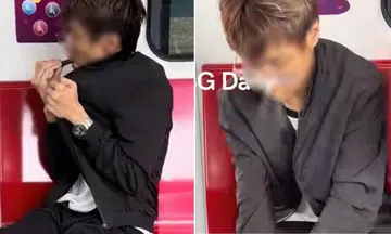 Streams of vapour can be seen coming out of his nostrils.