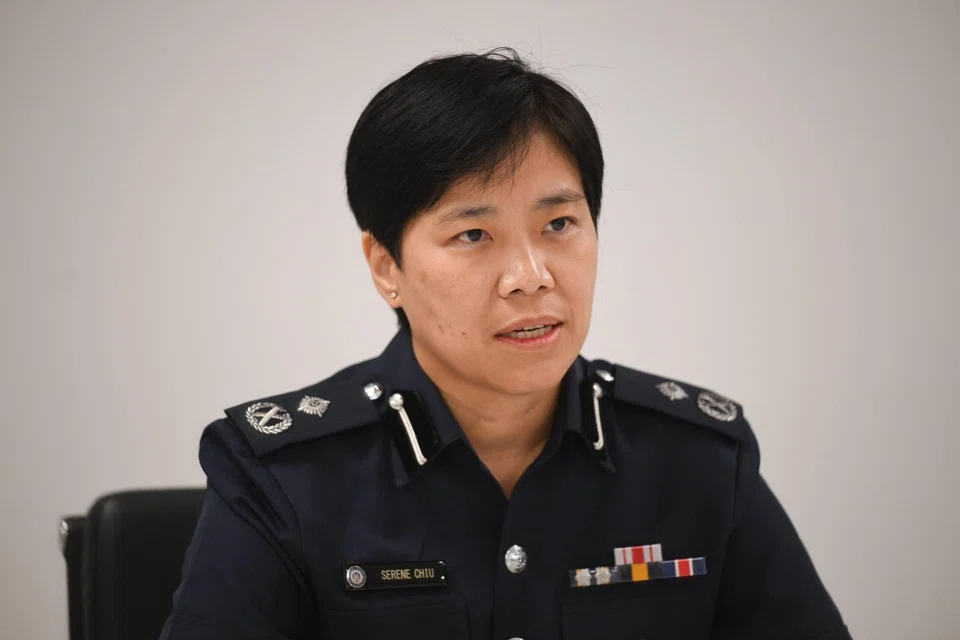 The commander of Clementi division, Assistant Commissioner of Police Serene Chiu, at a press conference about break-ins, at Clementi Police Division headquarters on Aug 10.