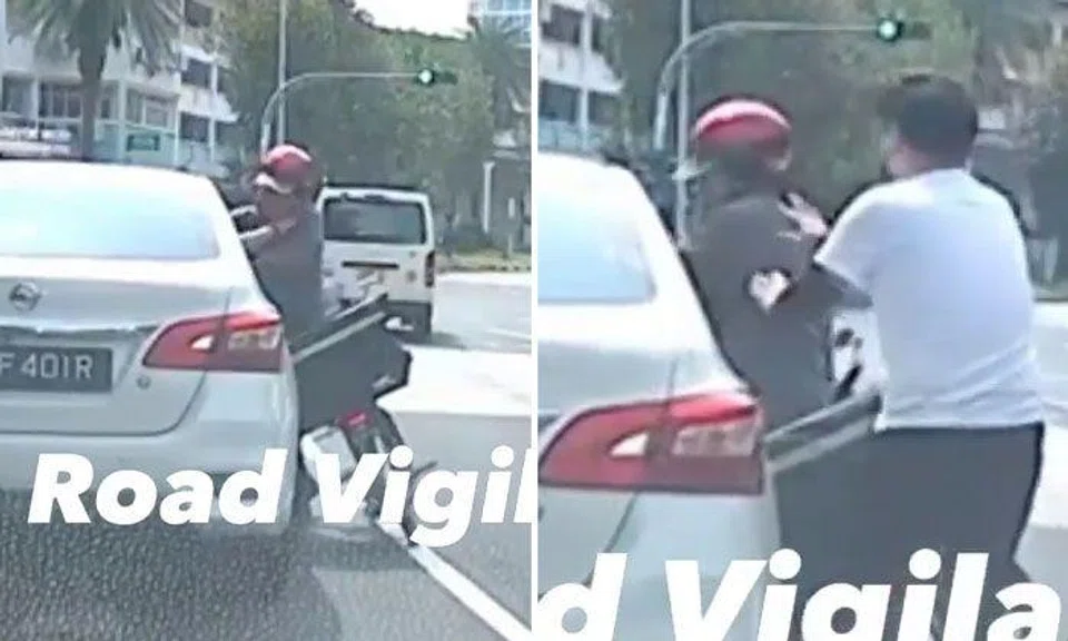 E-bike rider punches and spits on driver in dispute at Bukit Batok, heroic passer-by breaks up fight