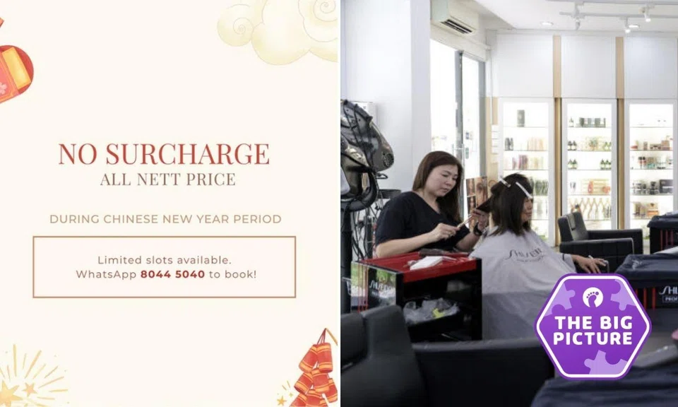Checks by Stomp found that some 20 hair salons will not impose surcharges this CNY.