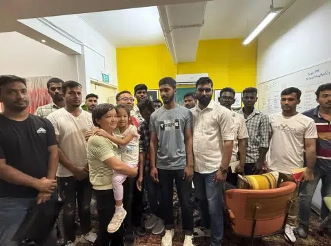 Tears of gratitude: Mother meets migrant workers who saved daughter from fire