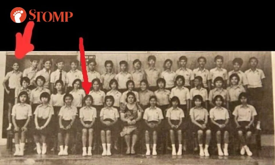 Stomper Aaron (left arrow) is looking for a classmate named Sau Yong (right arrow) in particular and the 1977 class of 3G from Buona Vista Secondary School in general.
