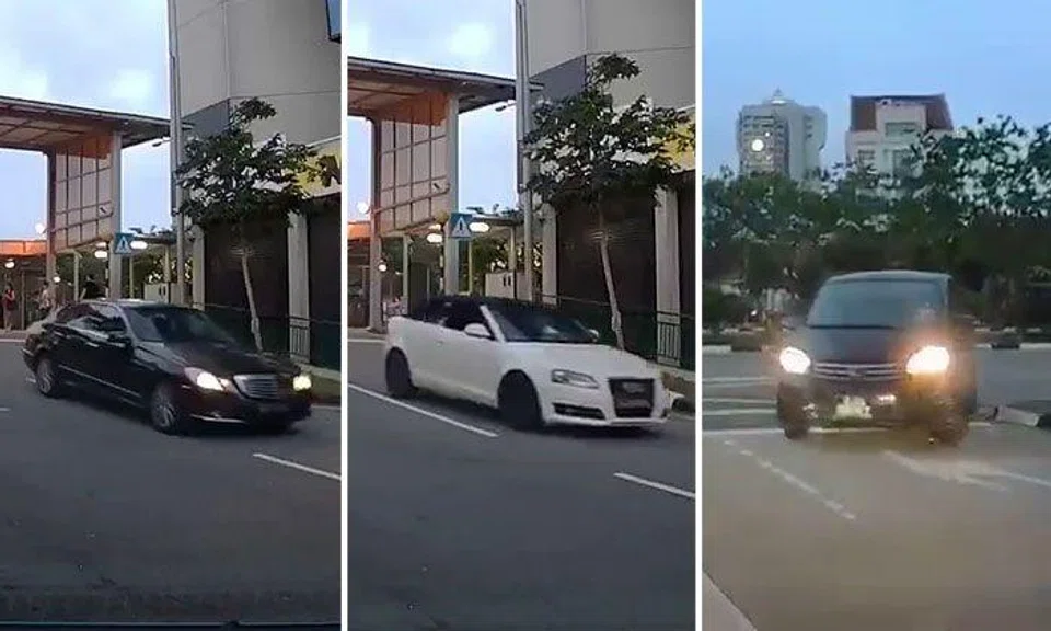 Merc, Audi and Honda drive against traffic at Prinsep St to 'dodge ERP' along Bencoolen St