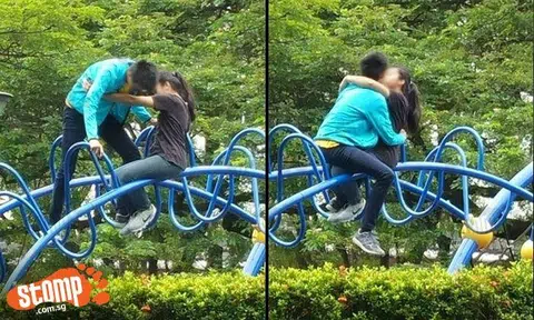 Couple take PDA to greater heights at Yishun playground, right next to church event