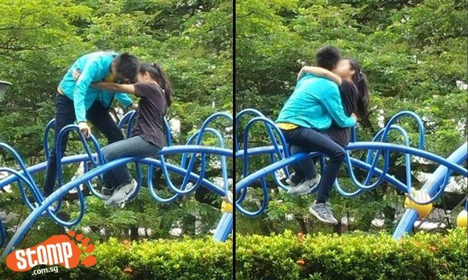 Couple take PDA to greater heights at Yishun playground, right next to church event