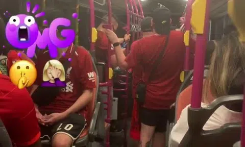 A group of jubilant Liverpool fans celebrated their football team's 2-0 victory over Crystal Palace by singing on a public bus after the pre-season friendly at the National Stadium on Friday (July 15).