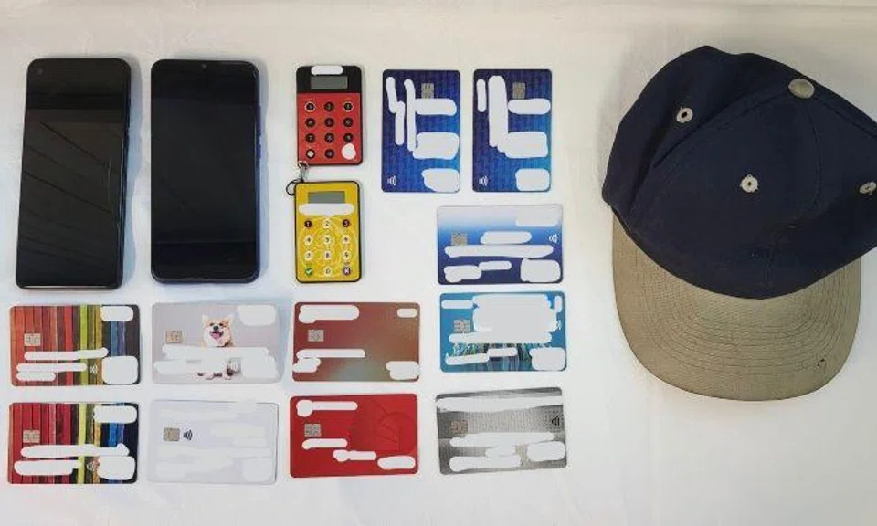 Money laundering related paraphernalia. Photo: Singapore Police Force