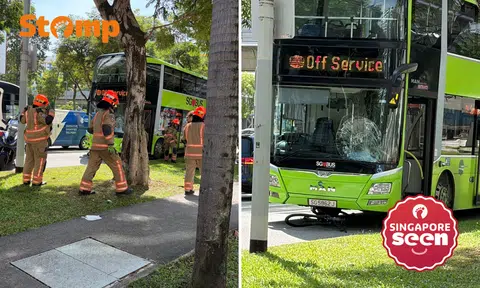 Cyclist, 39, dies after getting trapped under wheels of bus in Admiralty Drive accident