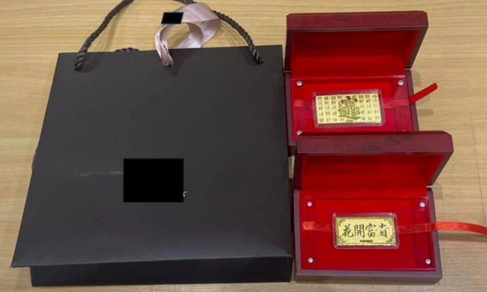 The suspect was found in possession of two gold bars.
