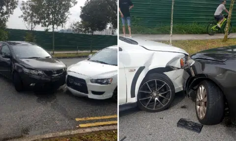 Fugitive deliberately drives into man's car twice, threatens him with knife: 'I will chop you'