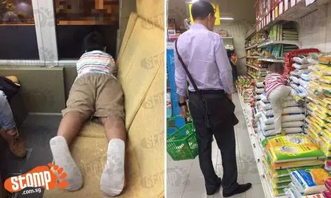 Adults, why let kids behave like this in public, right in front of you?