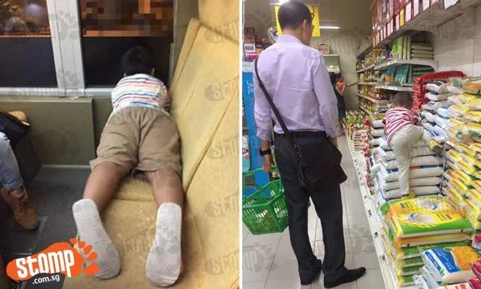 Adults, why let kids behave like this in public, right in front of you?