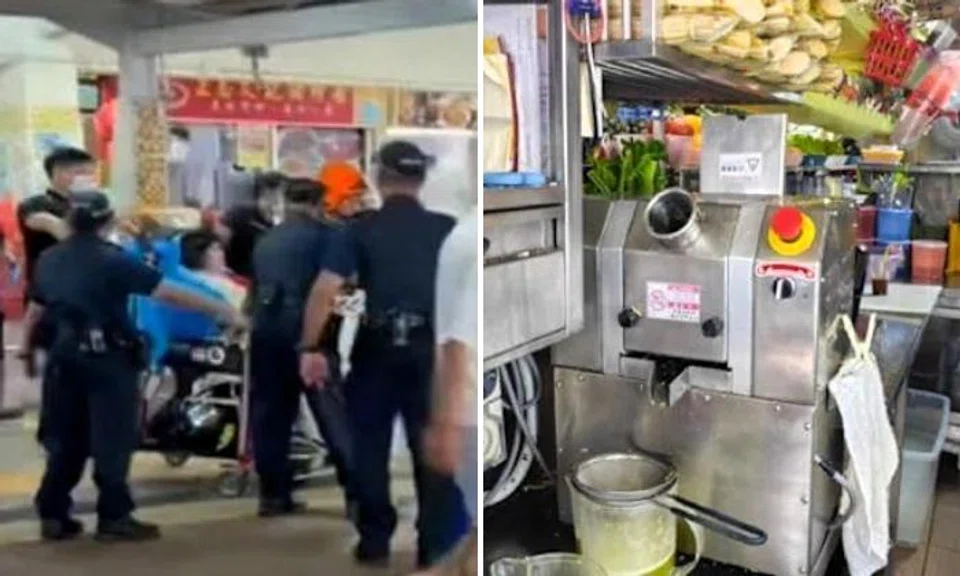 Woman taken to hospital after right hand got trapped in sugar cane machine in Clementi