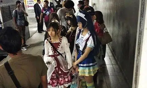 Cosplayers were detained during a raid on an event at Sunway Putra Hotel. PHOTO: CHINA PRESS