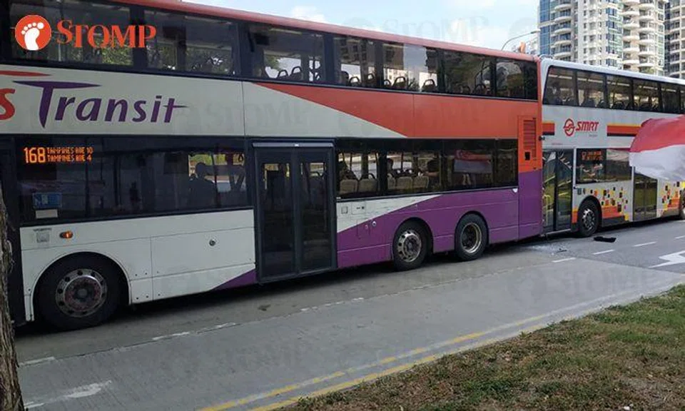 72-year-old passenger taken to hospital after accident involving two buses in Bedok North