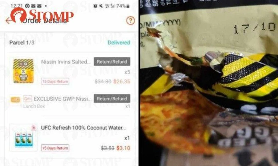 Shopee customer says rodents bit into his Irvins salted egg instant noodles, SFA looking into it