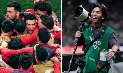 Singaporean photographer Edmund Wong caught the moment Cristiano Ronaldo scored his first goal in the 2026 World Cup and rushed to his teammates in celebration.