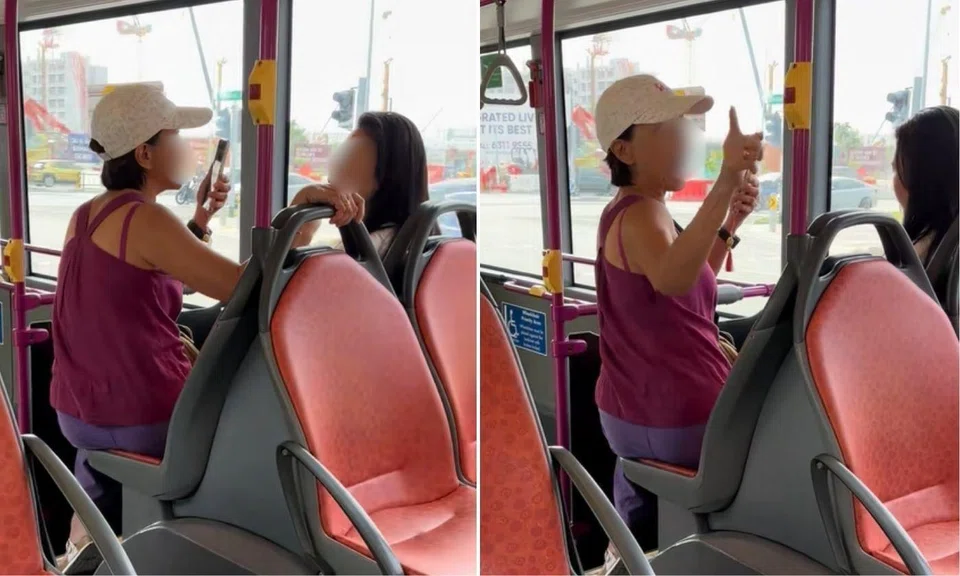 A woman got into a heated argument on a bus over a priority seat with a younger woman seated next to her. 